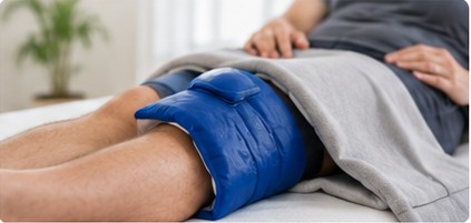 Kälteanwendung am Knie
